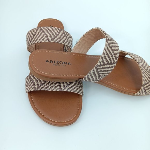 ARIZONA JEAN CO BROWN WOVEN SLIDE SANDALS SIZE 6M - Picture 14 of 14